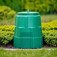 Outdoor Compost Bin with Lid Lidded Compost Bin Tapered Composter Compact for Homeowners
