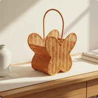 Butterfly Basket Woven Handheld Storage Basket Sturdy for Tabletop