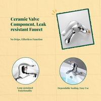 Bathroom Faucet, Double Hole Basin Tap, Brass, Rustproof