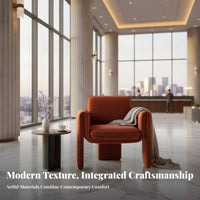 Upholstered Barrel Chair Ergonomic Backrest accent Seating Spacious Design No Assembly Required for Interior Designers, Bedroom