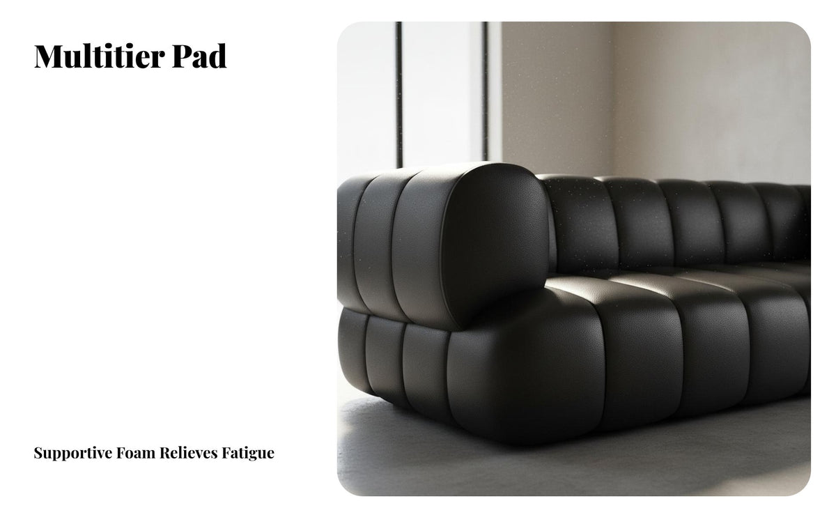 Straight-Line Settee with Metal Legs Light Luxury Aesthetic Office Couch Modern Design Commercial Furnishing for Interior Designers, Reception Area