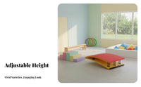Easy to Disassemble Adjustable Pommel Horse Waterproof PU Cushion children's Jump Ing Buck Anti-Slip Feet Gymnastics Training Jump Reinforced Base for Preschoolers, Kindergarten, School, Home, Playground