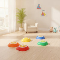 5 Pieces Stepping Stones with Rubber Rims Dome Stepping Stone Stackable Developmental Toy for Young Children, Obstacle Course, Daycare