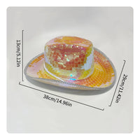 Mirror Ball Cowboy Hat Reflective Disco Cowboy Hat Festival Design