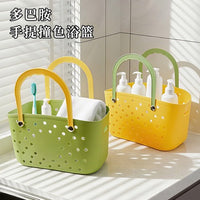 多巴胺手提洗浴篮撞色可沥买菜篮浴室家用品收纳篮澡堂防水袋子