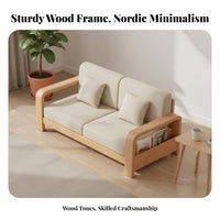 Sectional Sofa with Storage Armrest Minimalist and Aesthetic Living Room Furniture Space-Saving Couch for Small Apartment Dwellers, Young Adults, Home