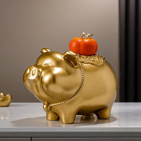 Chinese Zodiac Pig Money Box with Auspicious Design