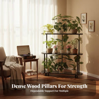 Multi-Tiered Rolling Plant Stand Floor-Standing Multitiered Plant Stand Stable design High and Low Layout for Balcony, Indoor