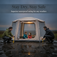 Inflatable Hexagonal Camping Tent, Portable, Waterproof, Sun Protection, Quick Setup