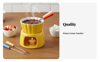 Chocolate Fondue Set Japanese Design Ceramic Melting Pot Ceramic Chocolate Melter Tea Candle Powered Tealight Fondue Warmer