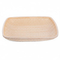 Rectangular Wicker Bin Breathable Design Rectangular Rattan Platter for Kitchen