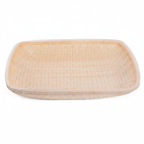 Rectangular Wicker Bin Breathable Design Rectangular Rattan Platter for Kitchen