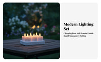 6 Pieces Rechargeable LED Candle Set | Flameless Ambient Glow, Glossy White Finish, LED Candle with Charging Base, for Dinner Settings