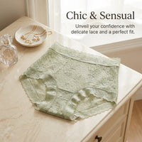 Underwear Women High Waisted Knickers with Gusset Lining, Nylon Pants for Daily Wear and Everyday Use, Lace Trim
