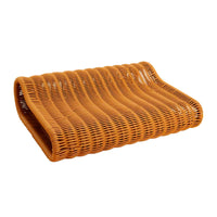 Handwoven Rattan-Style Cooling Pillow for Neck Support, Washable, Wave Shape