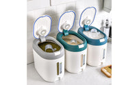 Push Button Flour Canister Large Capacity Rice Storage Container Clear View