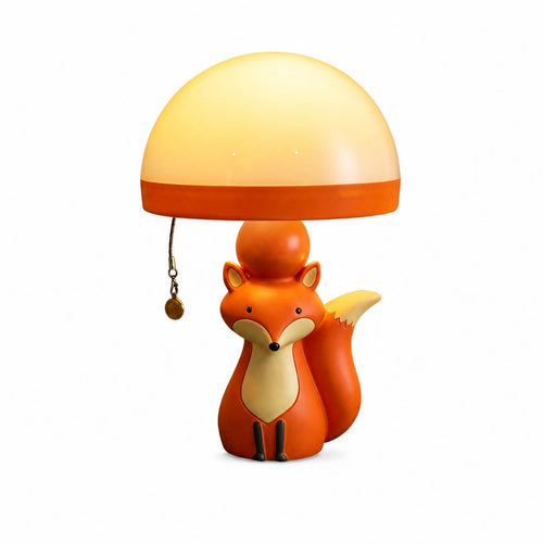 Orange and Cream Toadstool Table Lamp Warm Light Home Decor