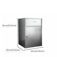 Stainless Steel Filing Cabinet Lockable Crafted Metal File Cabinet with Lock High-Capacity Locking Office File Drawer Unit for Administrators