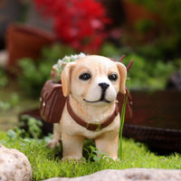 Labrador Dog Planter Long-Lasting Resin Garden Decor Decorative Ornament