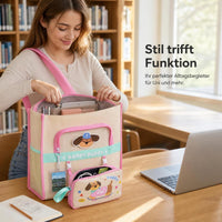Cute Cartoon Student Tote Bag for Tutoring and Document Storage