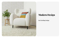 Upholstered Barrel Chair Nordic Design Oversized Round Armchair Plush Texture Comfortable for Perusing Corner, Bedesignoom