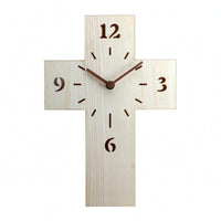 Cross-Shaped Wall Clock Engraved Numerals House Decoration Quiet Movement