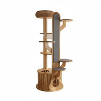 Multi-Level Wooden Climbing Tower abrasionResistant Posts Multi-Level Tower with Condo and Perches Sturdy Construction Cat Furniture for Indoors, Home