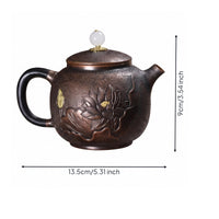 Carved Teapot Distressed Finish Copper Teapot drop Pour Tableware