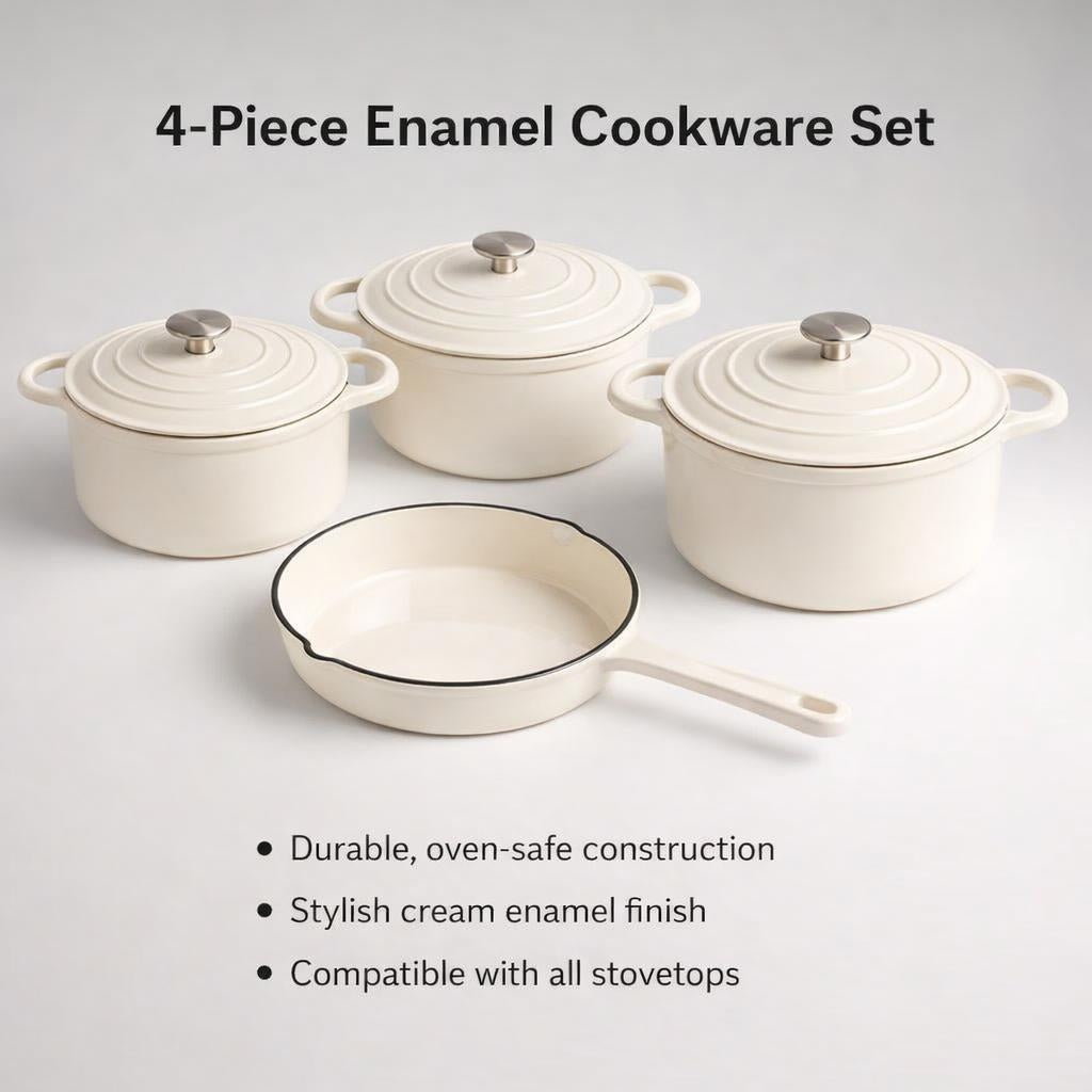 Enamel Cast Iron Cookware Set, Cast Iron Dutch Oven Enamel, Cast Iron Dutch Oven Slow Cooking, Enamelled Cast Iron Round