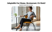 Upholstered Metal Frame Chair utilitarian Look Upholstered Armchair with Metal Legs Padded Seat Minimalist Aesthetic for Kitchen