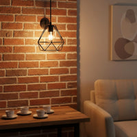 Rhombus Shape Light Shade Minimalist Metal Wire Lampshade Iron Art for Bar