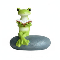 Cartoon Frog Figurine Decorative Frog Figurine Gift Idea for Office Desk, Garden