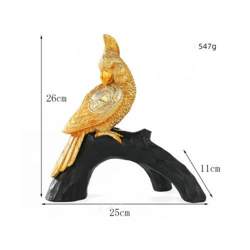 Resin Parrot Figurine Realistic Parrot Figurine Stable Base for Tabletop