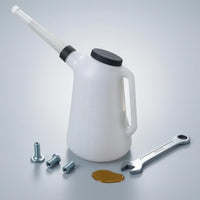Corrugated Spout Automotive Oil Jug Built-in Handle Plastic Oil Jug Screw-on Lid Vehicle Accessory for Car Maintenance, Garage