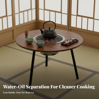 Foldable Round Grill Table Easy to Transport Foldable Cook Station for Families