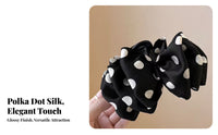 Airy Ribbon Fastener French Design Speckled Spot Ribbon Hair Fastener Lustrous Material Ribbon Hair Grip Secure Hold Nonslip