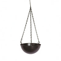 Hanging Iron Flower Pot Dark Finish Bowl-Shaped Hanging Pot Smooth for Display