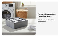 3 Pieces Compartmented Underwear Box Set Foldable Clothing Divider With Lid