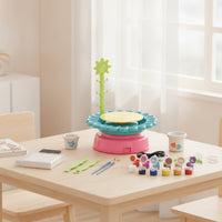 Rotating Electric Pottery Wheel Complete Pottery Wheel with Paint Set Allall-Inclusive Toy DIY for Home Crafting