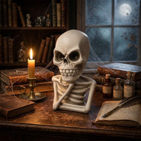 Sitting Skeleton Statue Spooky Skeleton Figurine Collectible for Desk