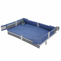 Padded Travel Tray Table Organizer Raised Side Walls Foldable Tray Table Fastening Straps Compartment Organizer Box