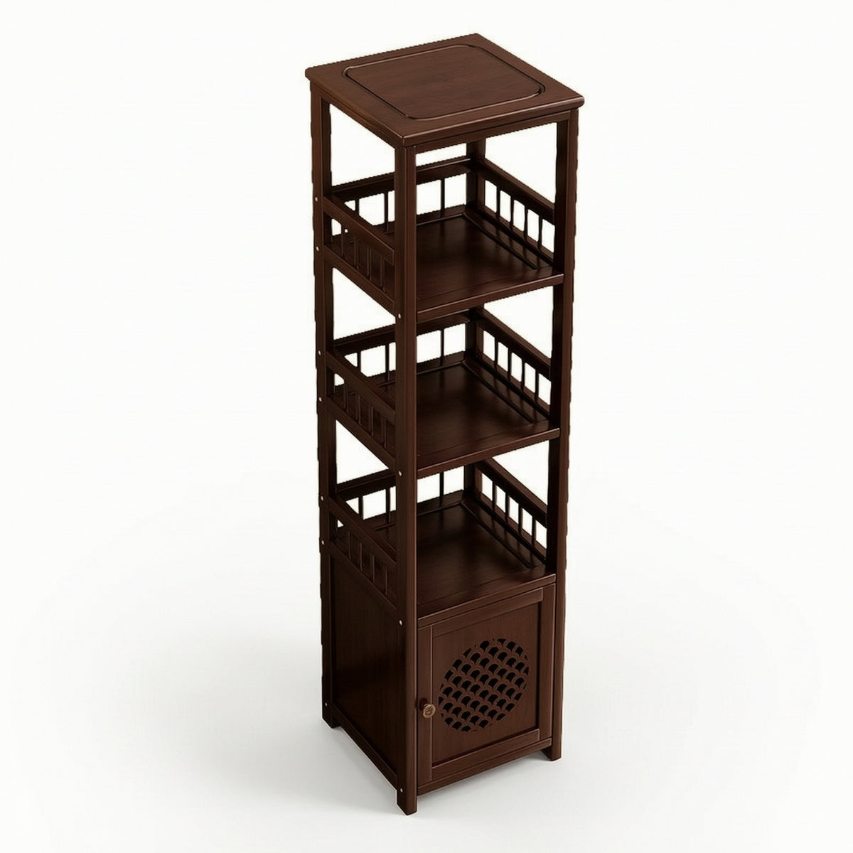 Storage Rack Cabinet Tall Display Rack with Cabinet Freestanding for Hallway