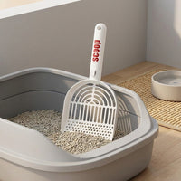 Cat Litter Sifter and Metal Scooper, Large Size Stainless Steel Fine Mesh Litter Sifter for Clumping Bentonite Metal Ladle for Cat Owner
