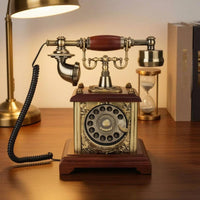 Vintage Rotary Telephone Ornate Detailing Corded Rotary Phone Antique Telephone Gold Tone Vintage Desk Phone Coiled Cord