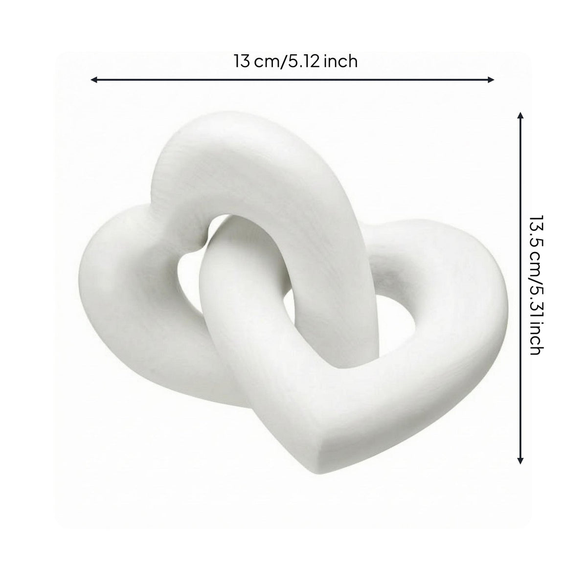 Interlocking Heart Ornament Looped Wooden Heart Ornament Carved