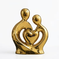 Couple Statue Abstract Sculpture for Home Decor, Romantic Couple Hugging Ceramic Figurine, Modern Minimalist Living Room Shel