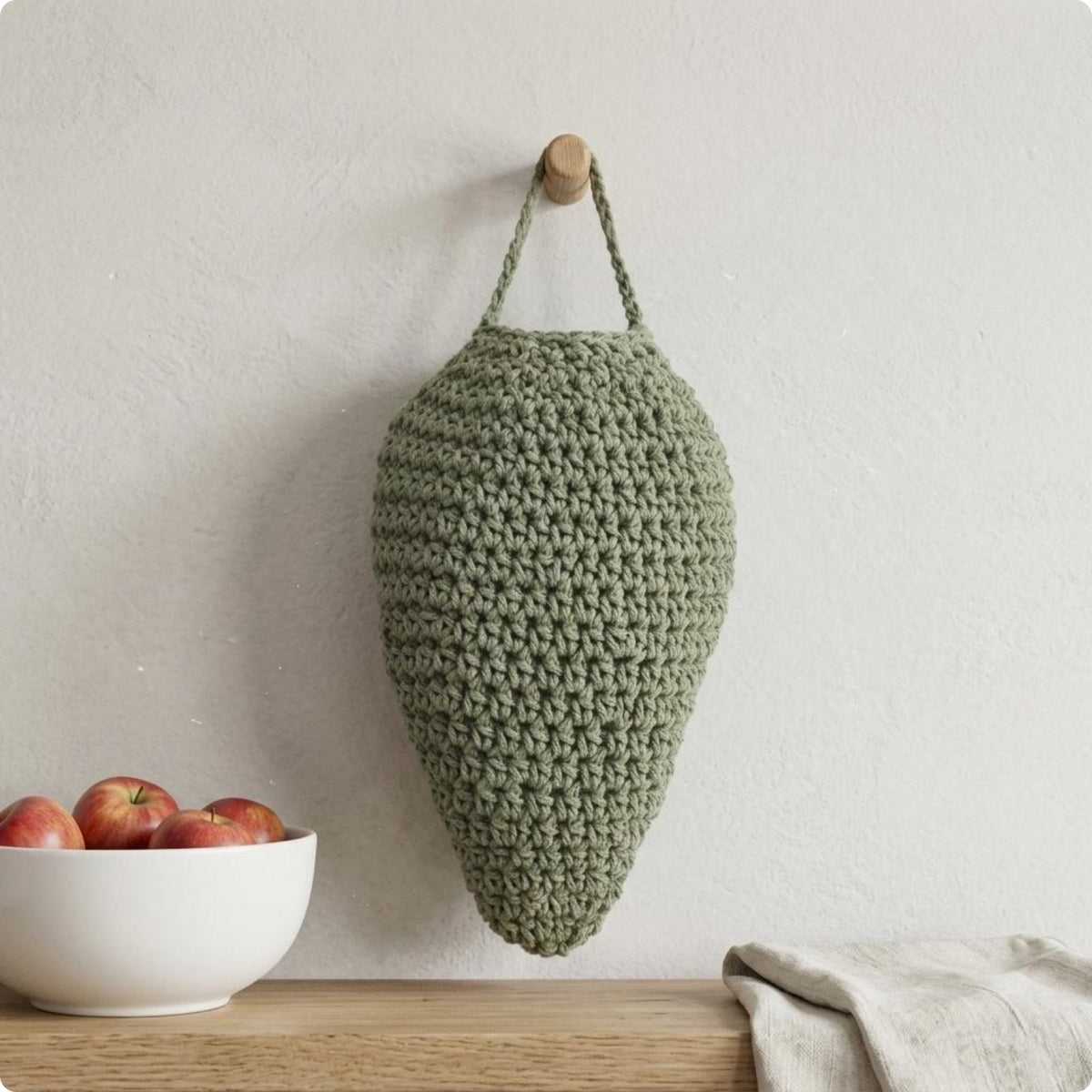 Handmade Fruit Net Bag Breathable Decorative Crochet Storage Pouch Reusable