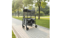 Push Cart Wagon Storage Pockets Wagon Metal Frame Children Transport