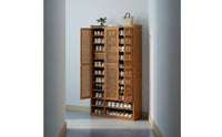 Multi-Layer Shoe Storage Cabinet Large Capacity Louvered Door Footwear Storage Unit Space Saving Household Furniture for Entryway, Hallway, Closet