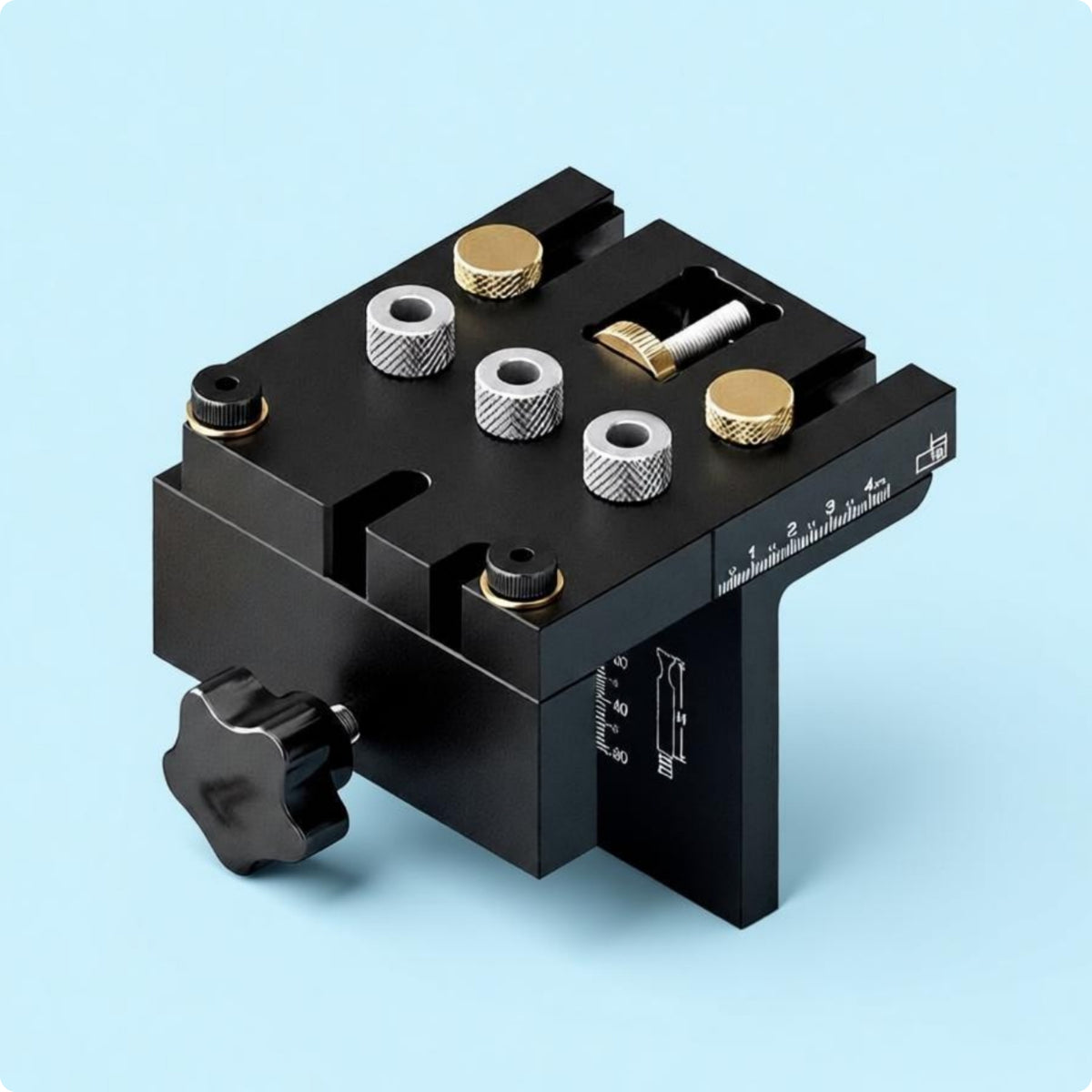 3 in 1 Drilling Guide Kit Matte Black Furniture Drilling Template Metal Body